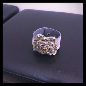 Zipper rose snap bracelet